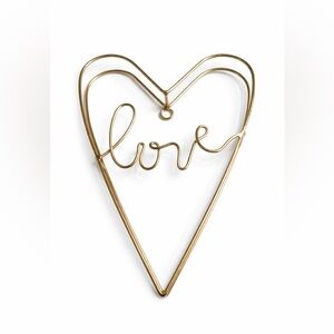 Gold Metal Heart Love Wall Decor